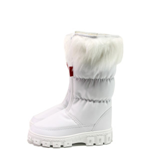 Бели детски ботушки, здрава еко-кожа - ежедневни обувки за есента и зимата N 100014931