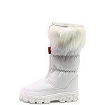 Бели детски ботушки, здрава еко-кожа - ежедневни обувки за есента и зимата N 100014931