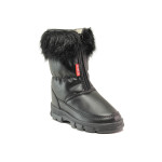 Черни детски ботушки, здрава еко-кожа - ежедневни обувки за есента и зимата N 100014926