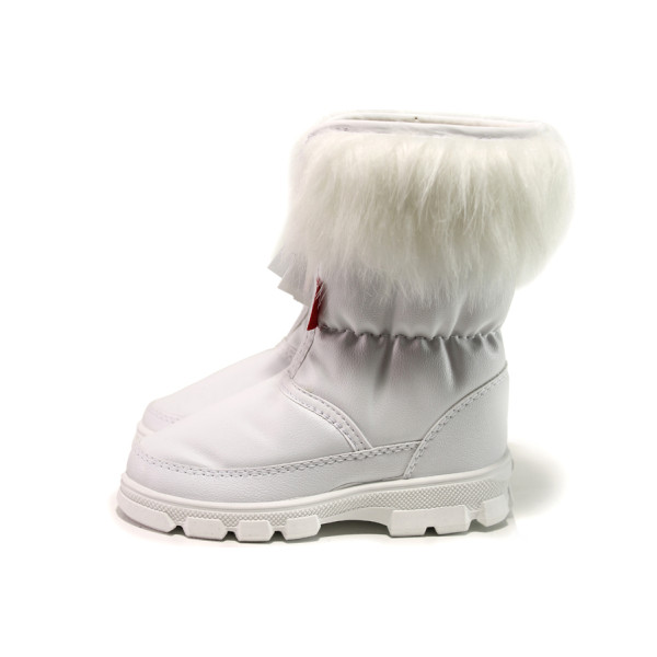 Бели детски ботушки, здрава еко-кожа - ежедневни обувки за есента и зимата N 100014927