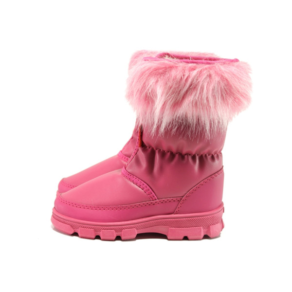 Розови детски ботушки, здрава еко-кожа - ежедневни обувки за есента и зимата N 100014928