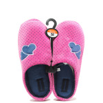 Розови дамски пантофки, текстилна материя - равни обувки за целогодишно ползване N 100014519