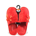 Червени дамски пантофки, текстилна материя - ежедневни обувки за целогодишно ползване N 100014553
