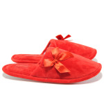 Червени дамски пантофки, текстилна материя - ежедневни обувки за целогодишно ползване N 100014553