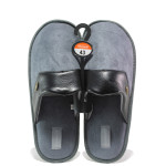 Сиви домашни чехли, текстилна материя - равни обувки за целогодишно ползване N 100014559