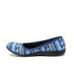 Сини анатомични домашни чехли, текстилна материя - равни обувки за есента и зимата N 100014690