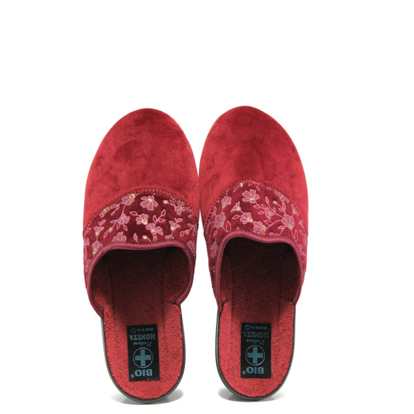 Винени домашни чехли, текстилна материя - равни обувки за есента и зимата N 100014692