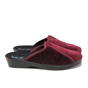 Винени домашни чехли, текстилна материя - равни обувки за есента и зимата N 100014693