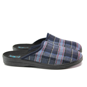 ТъмноСини анатомични анатомични анатомични анатомични домашни чехли, текстилна материя - равни обувки за есента и зимата N 100014701