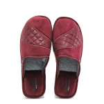 Винени дамски пантофки, текстилна материя - равни обувки за целогодишно ползване N 100014728