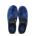 Тъмносини дамски пантофки, текстилна материя - равни обувки за целогодишно ползване N 100014725