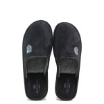 Черни анатомични мъжки чехли, текстилна материя - равни обувки за целогодишно ползване N 100014718