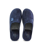 Тъмносини мъжки чехли, текстилна материя - равни обувки за целогодишно ползване N 100014716
