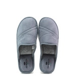 Сиви мъжки чехли, текстилна материя - равни обувки за целогодишно ползване N 100014723