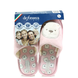 Розови дамски пантофки, текстилна материя - равни обувки за целогодишно ползване N 100014755