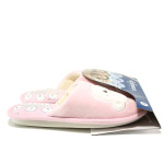 Розови дамски пантофки, текстилна материя - равни обувки за целогодишно ползване N 100014755