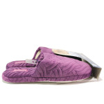 Лилави дамски пантофки, текстилна материя - равни обувки за целогодишно ползване N 100014754