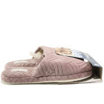 Розови дамски пантофки, текстилна материя - равни обувки за целогодишно ползване N 100014753