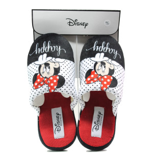 Червени дамски пантофки, текстилна материя - равни обувки за целогодишно ползване N 100014759