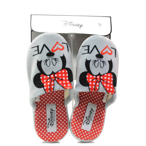 Сиви дамски пантофки, текстилна материя - равни обувки за целогодишно ползване N 100014758