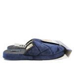 Тъмносини мъжки чехли, текстилна материя - равни обувки за целогодишно ползване N 100014741