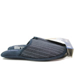Тъмносини мъжки чехли, текстилна материя - равни обувки за целогодишно ползване N 100014748