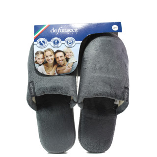 Сиви мъжки чехли, текстилна материя - равни обувки за целогодишно ползване N 100014750