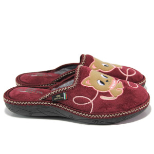 Винени домашни чехли, текстилна материя - равни обувки за целогодишно ползване N 100014995