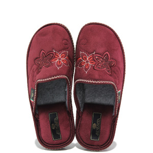 Винени домашни чехли, текстилна материя - равни обувки за целогодишно ползване N 100014998