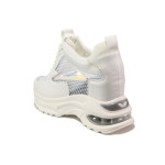 Бели спортни дамски обувки, еко-кожа и текстилна материя - спортни обувки за пролетта и лятото N 100013540