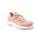 Коралови дамски маратонки, текстилна материя - спортни обувки за пролетта и лятото N 100013728