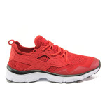 Червени мъжки маратонки, естествена кожа и еко-кожа - спортни обувки за пролетта и лятото N 100013720