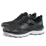 Черни мъжки маратонки, текстилна материя - спортни обувки за пролетта и лятото N 100013719