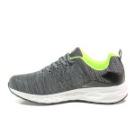 Сиви мъжки маратонки, текстилна материя - спортни обувки за пролетта и лятото N 100013722