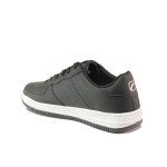 Черни дамски обувки с равна подметка, здрава еко-кожа - спортни обувки за пролетта и лятото N 100013695