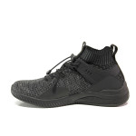 Черни мъжки спортни обувки, текстилна материя - спортни обувки за пролетта и лятото N 100013702