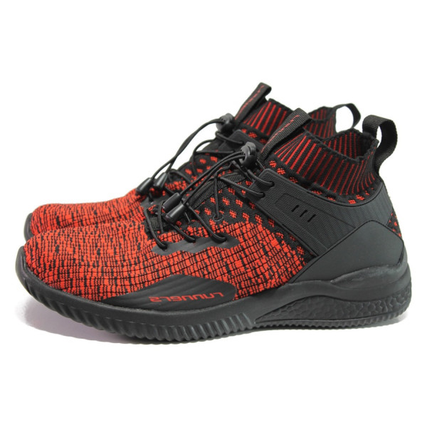 Червени мъжки спортни обувки, текстилна материя - спортни обувки за пролетта и лятото N 100013701