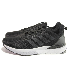 Черни мъжки спортни обувки, текстилна материя - спортни обувки за пролетта и лятото N 100013707