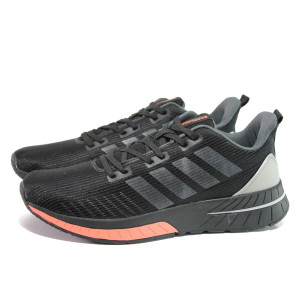 Черни мъжки спортни обувки, текстилна материя - спортни обувки за пролетта и лятото N 100013706