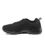 Черни мъжки маратонки, текстилна материя - спортни обувки за пролетта и лятото N 100013718