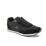 Черни мъжки маратонки, текстилна материя - спортни обувки за пролетта и лятото N 100013713