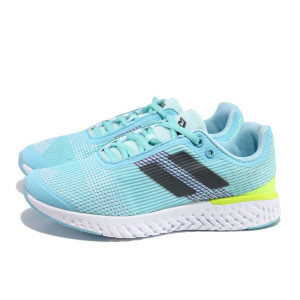 Светлосини тинейджърски маратонки, текстилна материя - спортни обувки за пролетта и лятото N 100013801