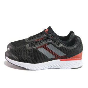 Черни тинейджърски маратонки, текстилна материя - спортни обувки за пролетта и лятото N 100013800