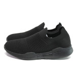 Черни мъжки обувки, текстилна материя - спортни обувки за пролетта и лятото N 100013900
