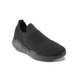 Черни мъжки обувки, текстилна материя - спортни обувки за пролетта и лятото N 100013900