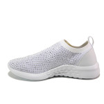 Бели дамски маратонки, текстилна материя - спортни обувки за пролетта и лятото N 100013956