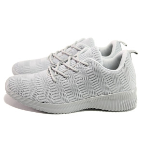 Сиви тинейджърски маратонки, текстилна материя - спортни обувки за пролетта и лятото N 100013958