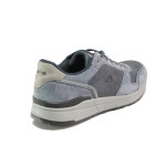 Сини мъжки маратонки, здрава еко-кожа - спортни обувки за пролетта и лятото N 100013934