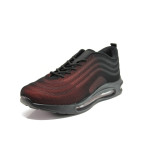 Червени мъжки маратонки, текстилна материя - спортни обувки за целогодишно ползване N 100014442