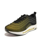 Зелени дамски маратонки, текстилна материя - спортни обувки за целогодишно ползване N 100014441